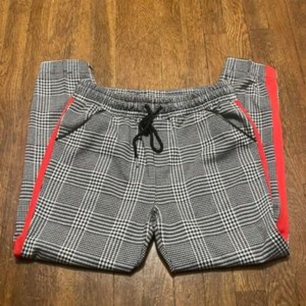 Evereve by David Lerner - Slim Track Jogger (Black/White Herringbone)